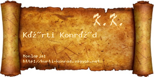 Kürti Konrád névjegykártya